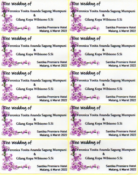Label Souvenir No. 121 ( 38 x 75 mm ) - Warna Motif